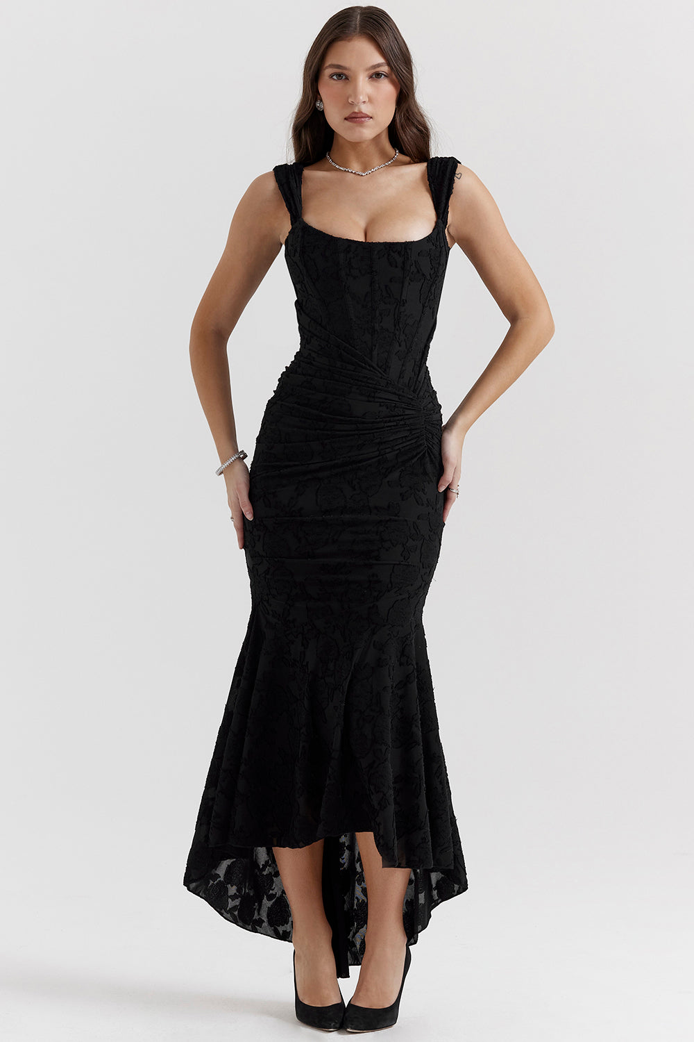 Robe longue texturée