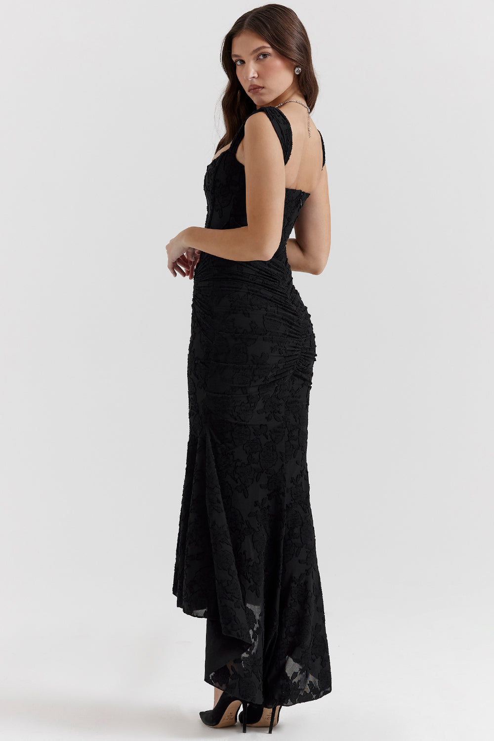 Robe longue texturée