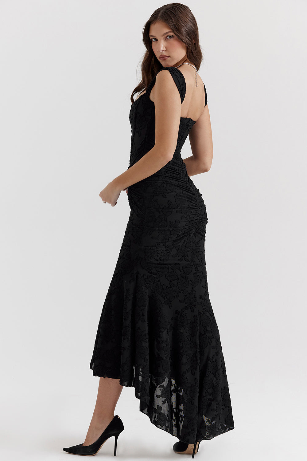 Robe longue texturée
