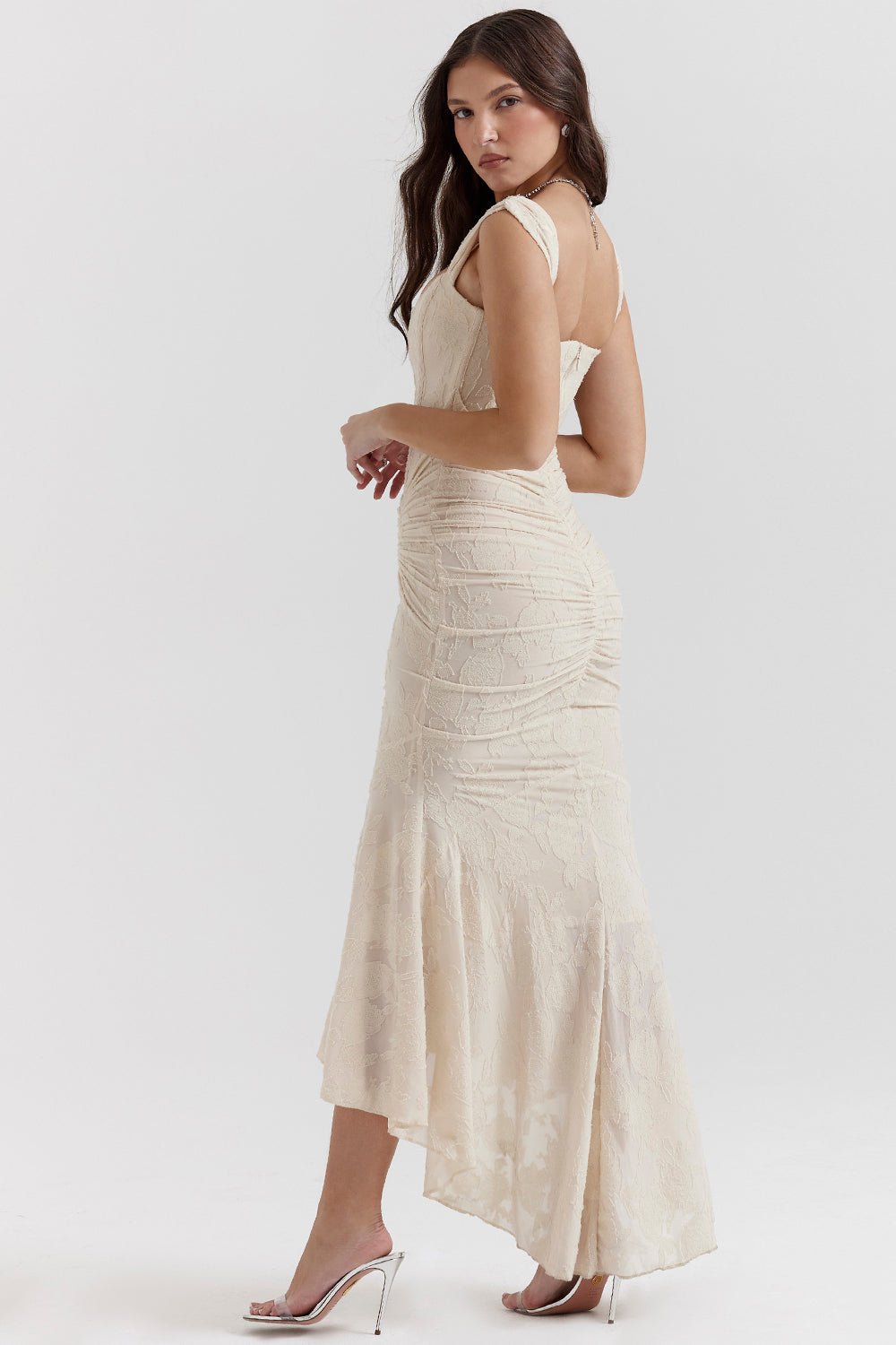 Robe longue texturée