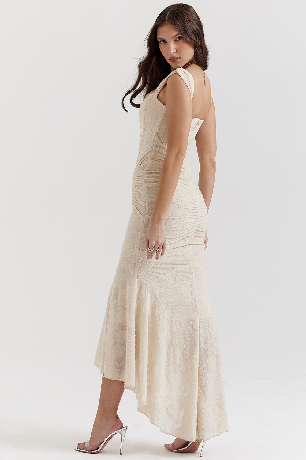 Robe longue texturée