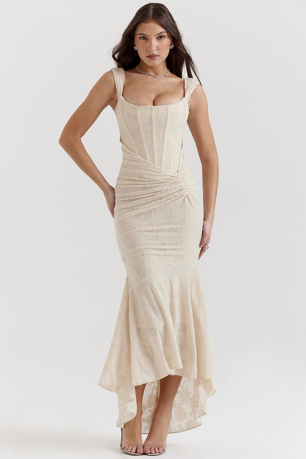 Robe longue texturée