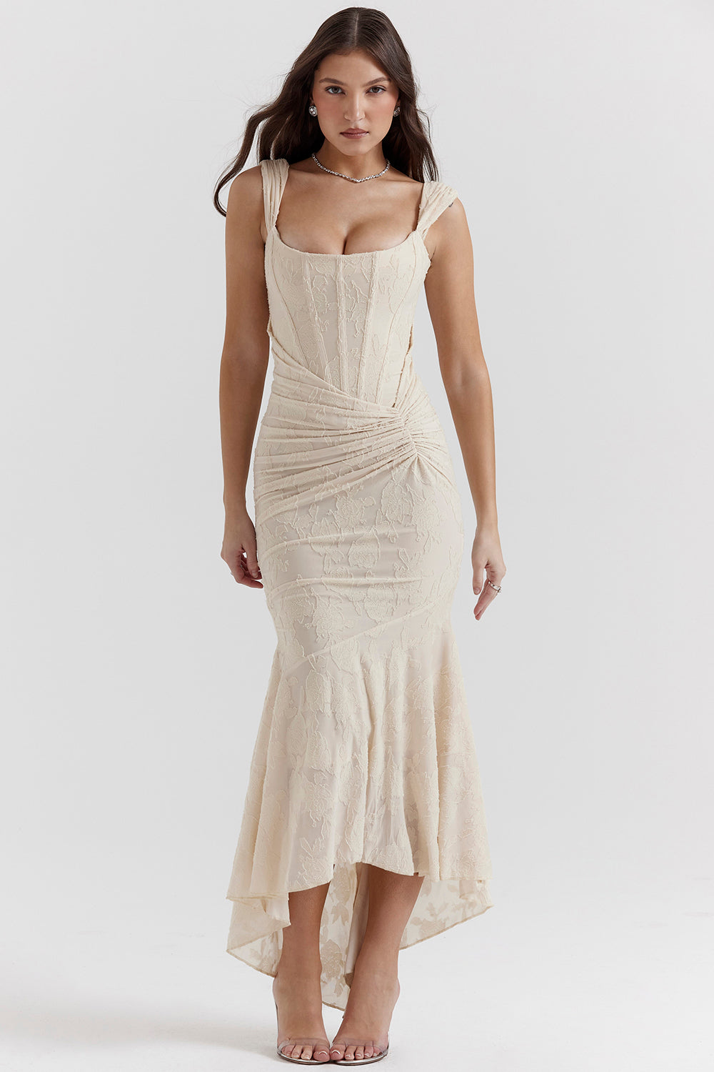 Robe longue texturée