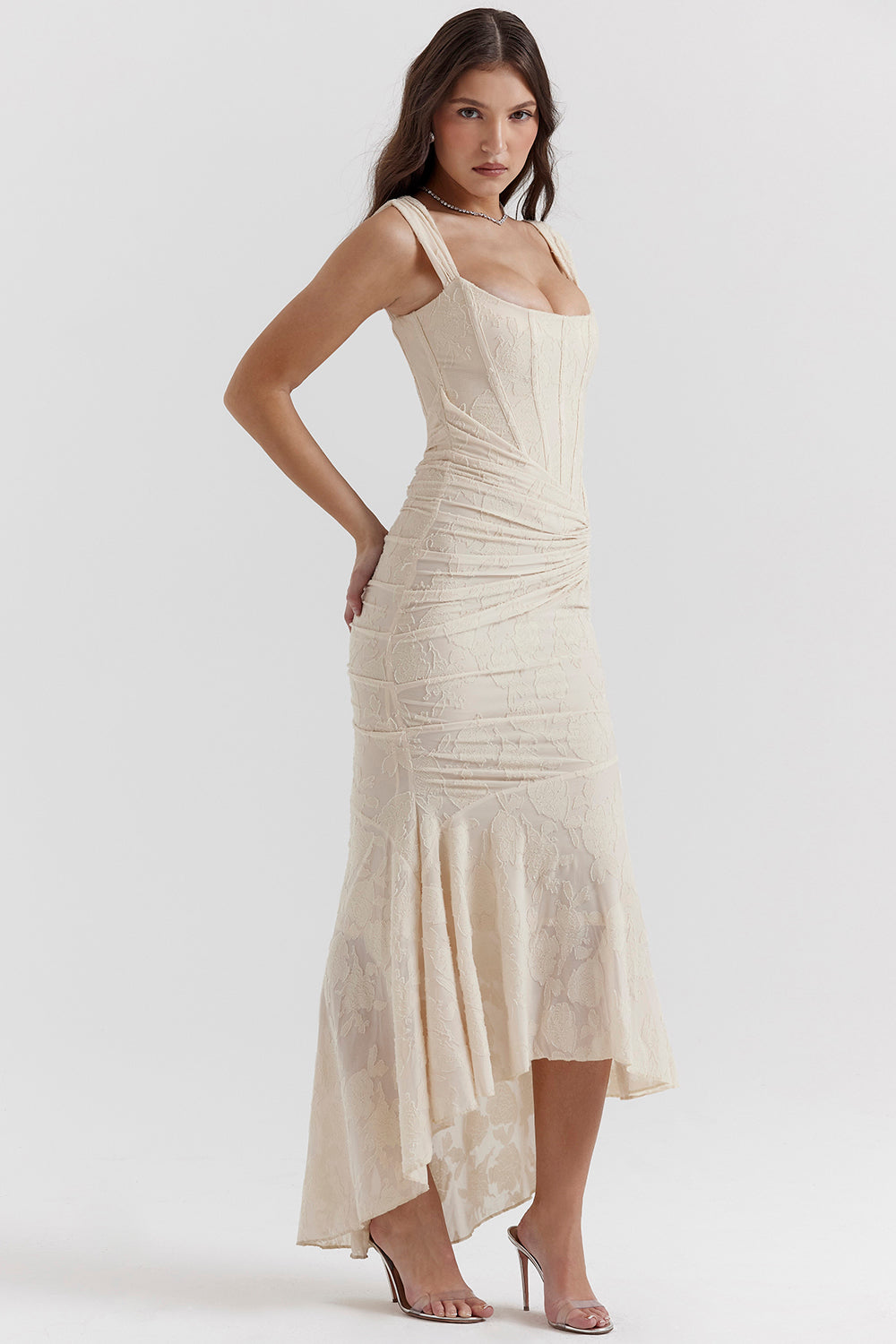 Robe longue texturée