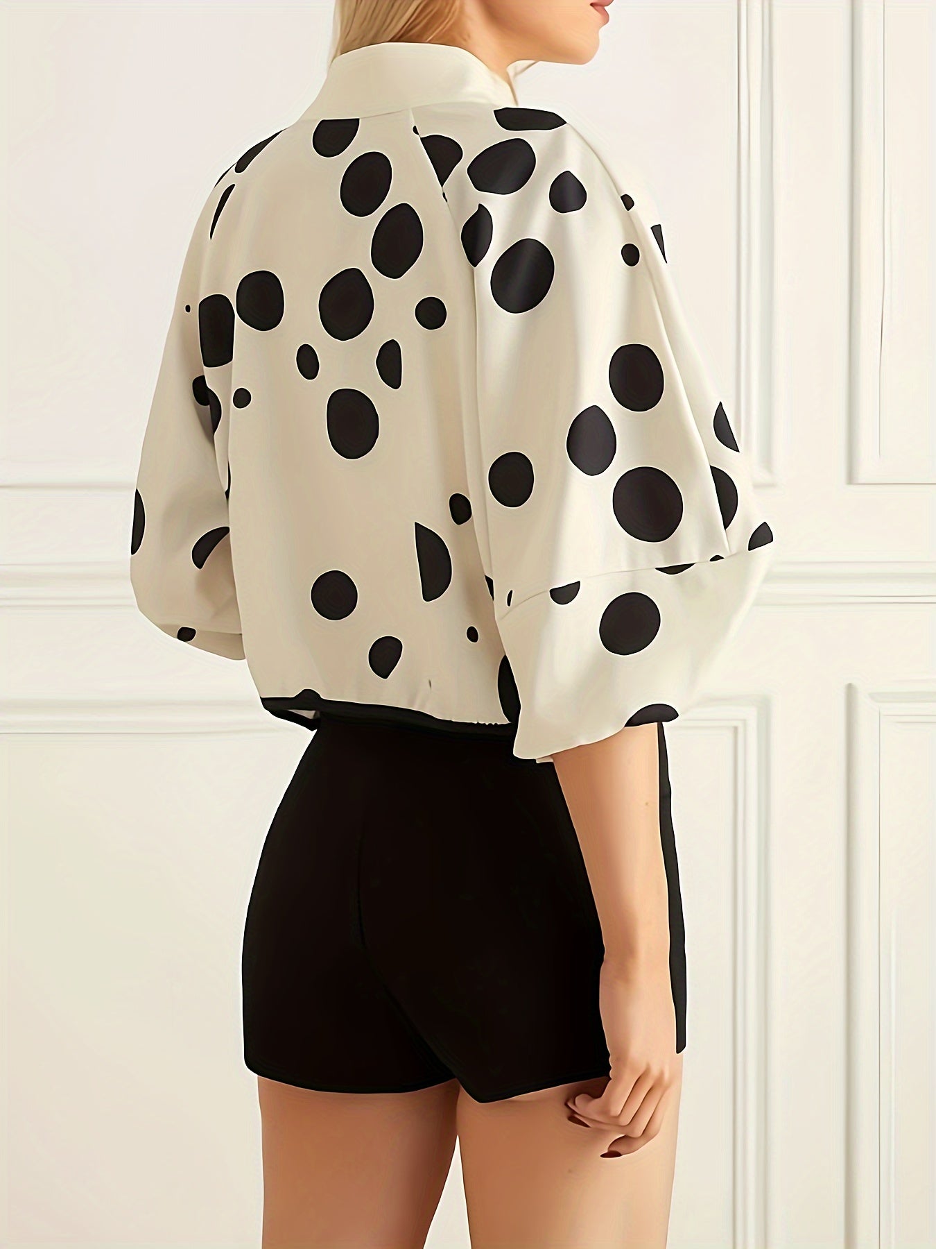 Veste zippée à imprimé pois