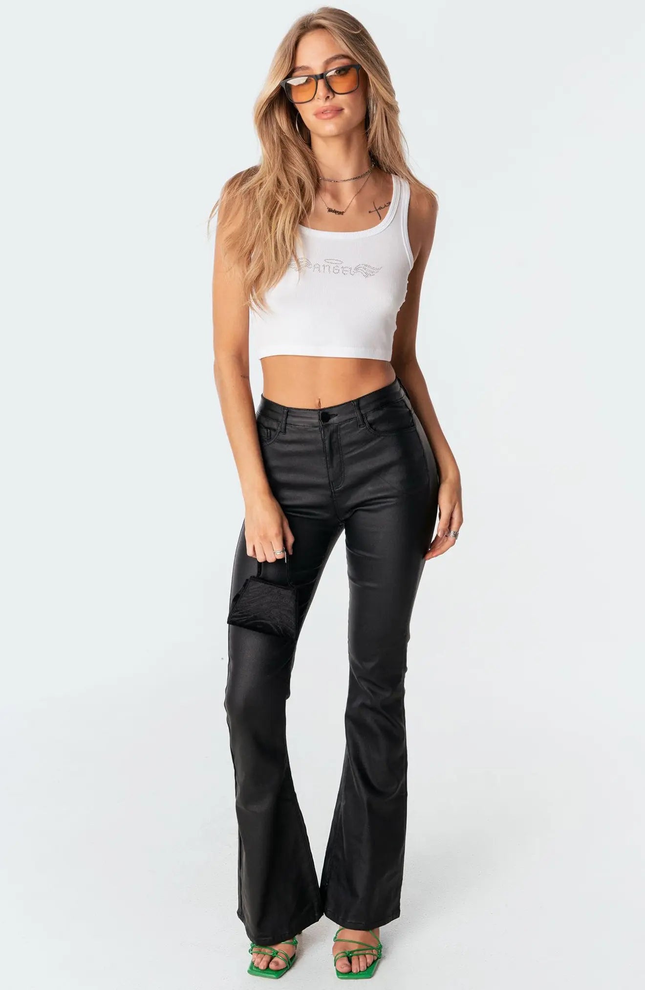 Pantalon skinny noir en simili cuir