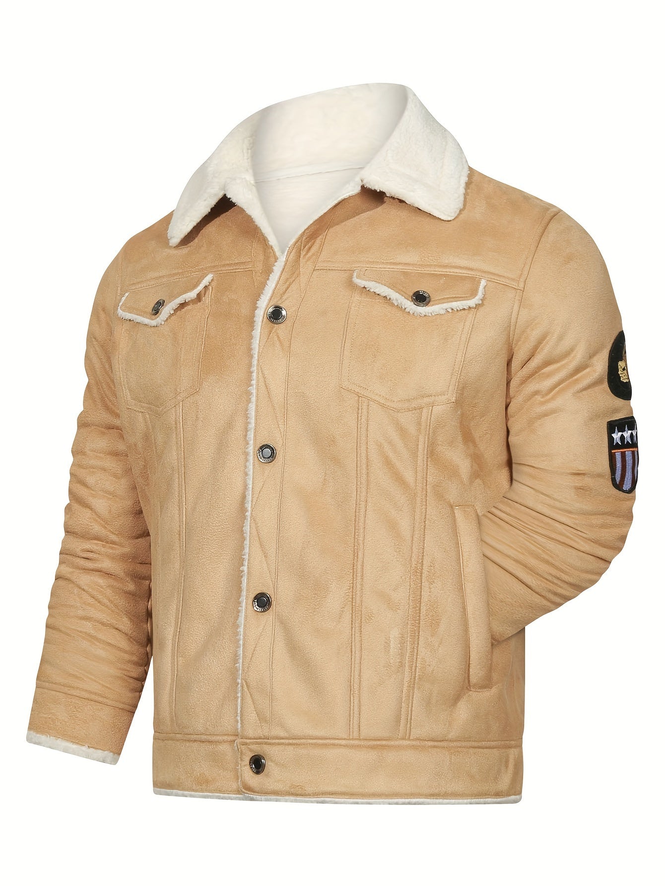 Veste polaire en simili cuir pour homme