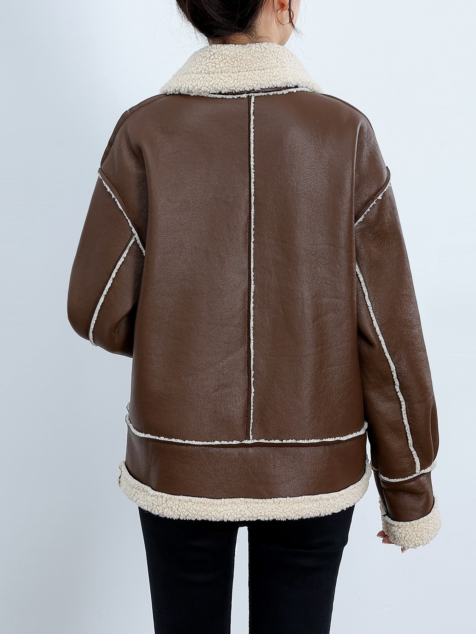 Veste en cuir moelleuse