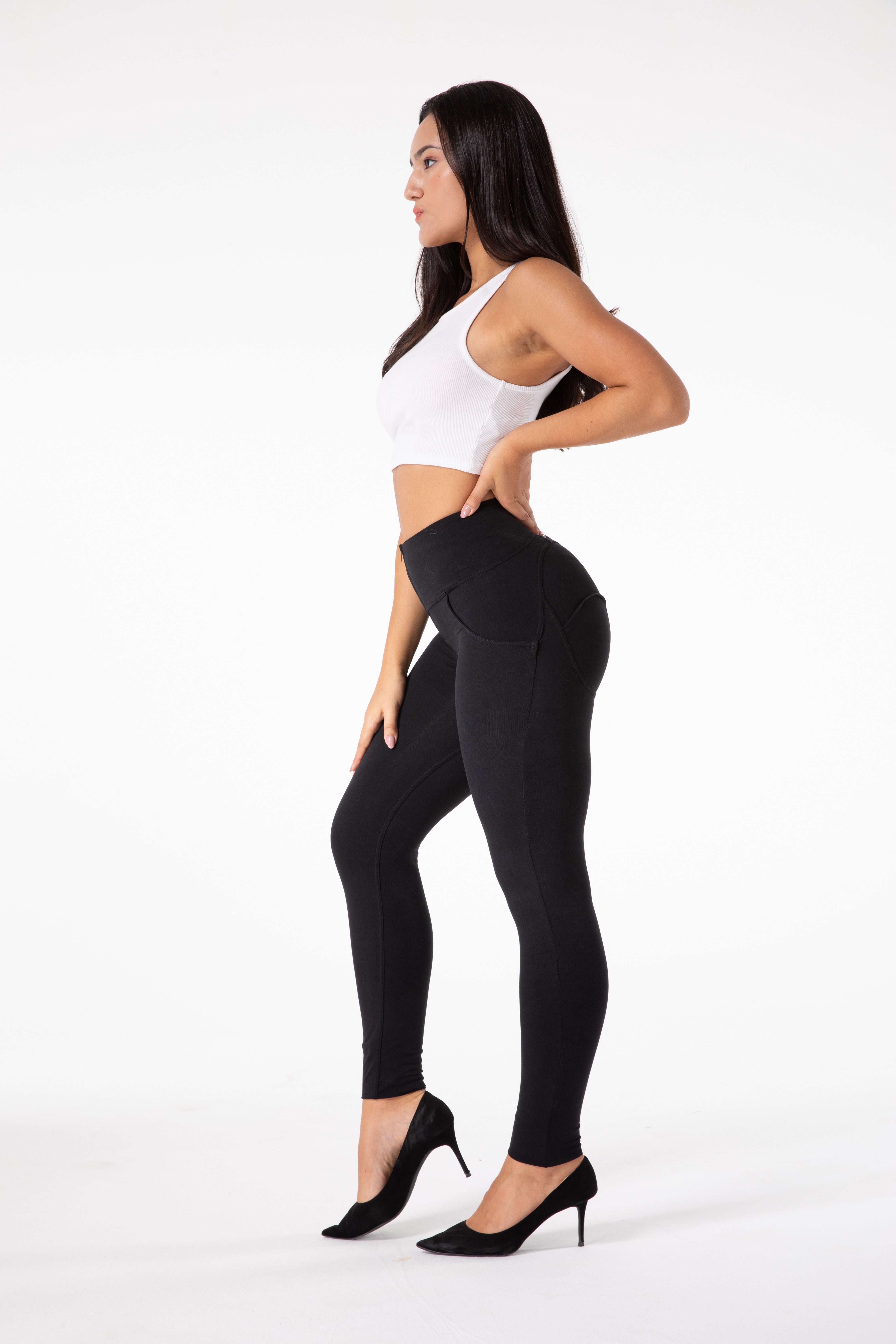 Legging noir moulant à taille haute