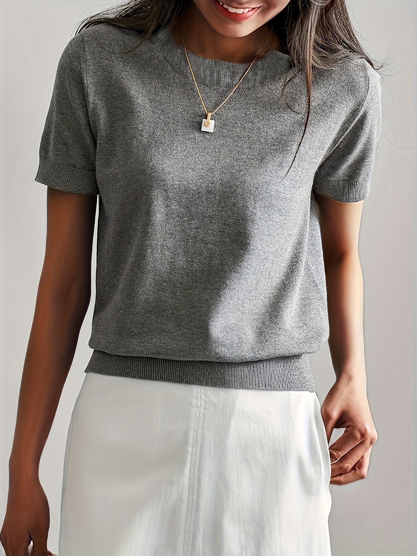 Pull décontracté à manches courtes pour le printemps et l'été