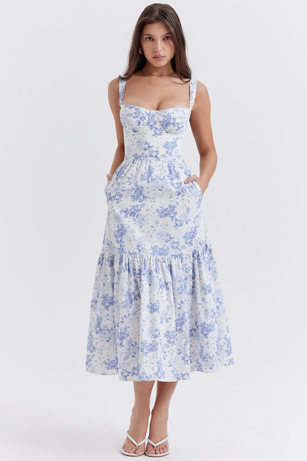 Robe d'été midi fleurie