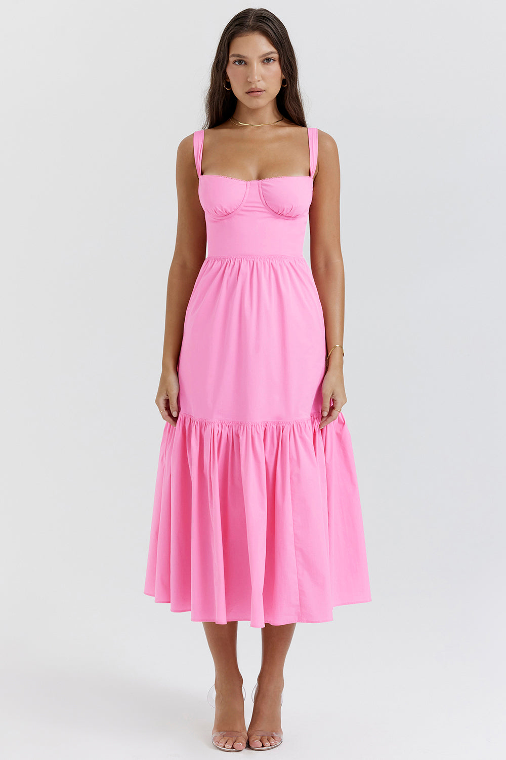 Robe d'été midi rose française