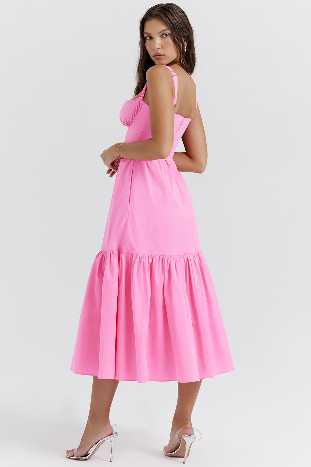 Robe d'été midi rose française