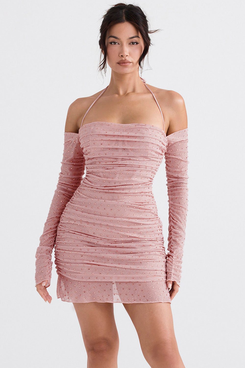Robe cristallisée rose tendre