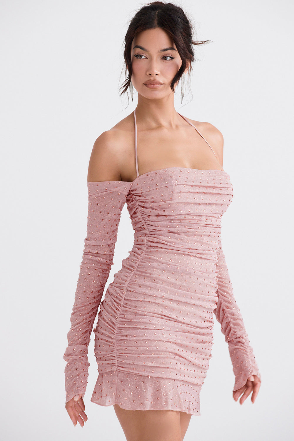 Robe cristallisée rose tendre