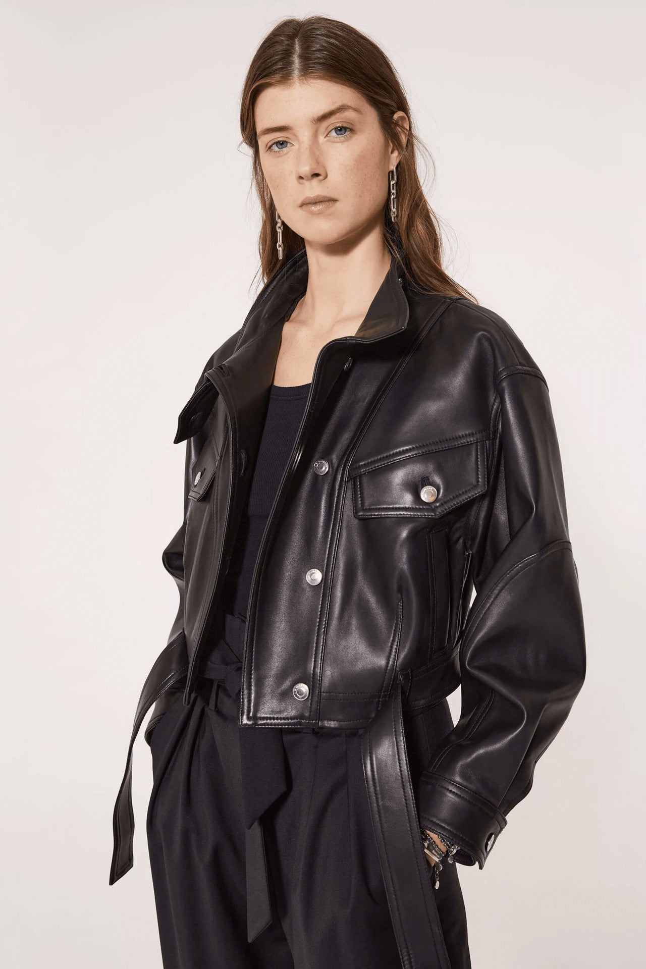 Veste en cuir noir de luxe