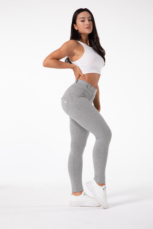 Legging moulant taille haute gris clair