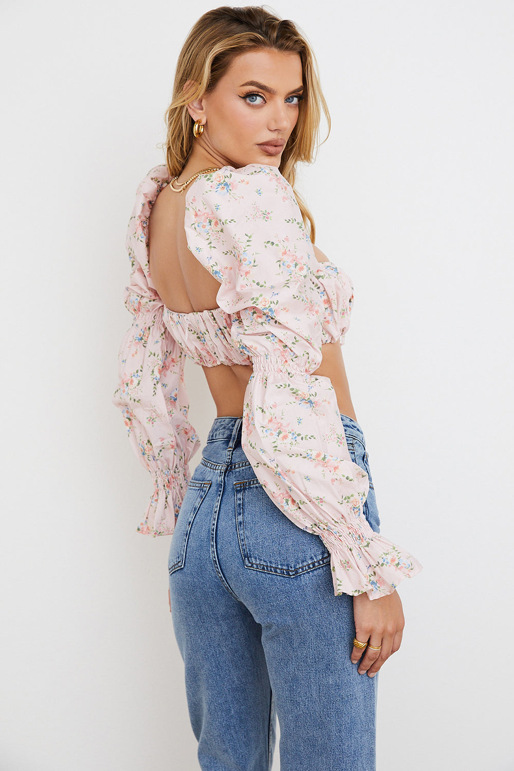 Haut brassiàre fleuri rose