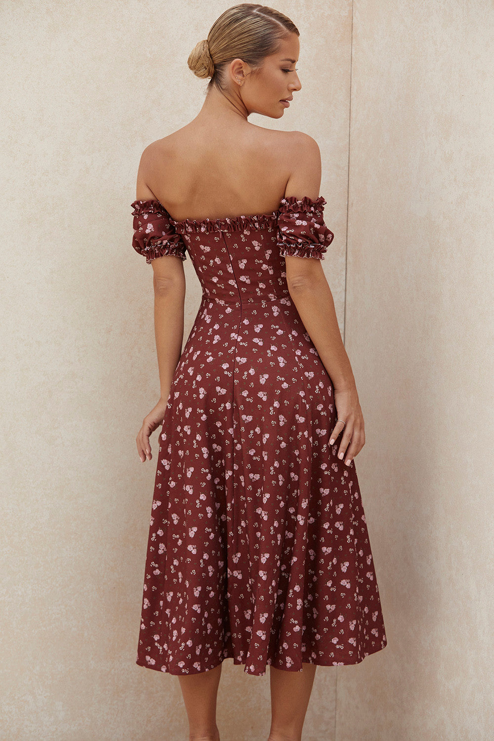 Robe d'été midi bustier fleurie