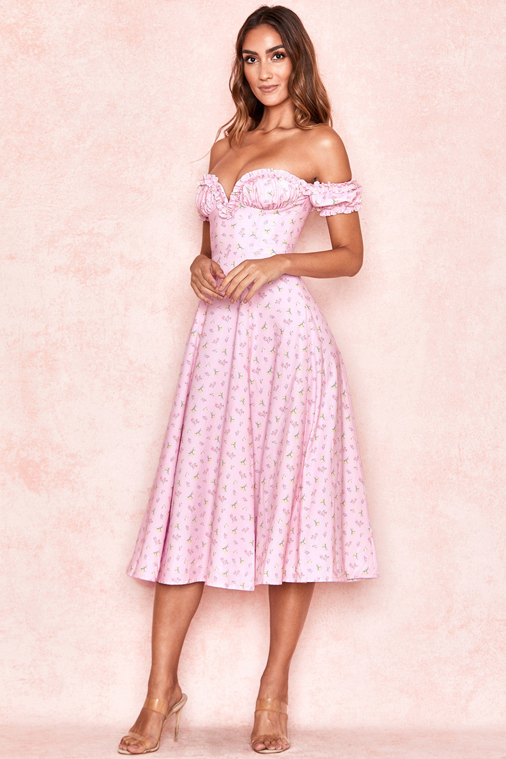 Robe d'été midi bustier fleurie