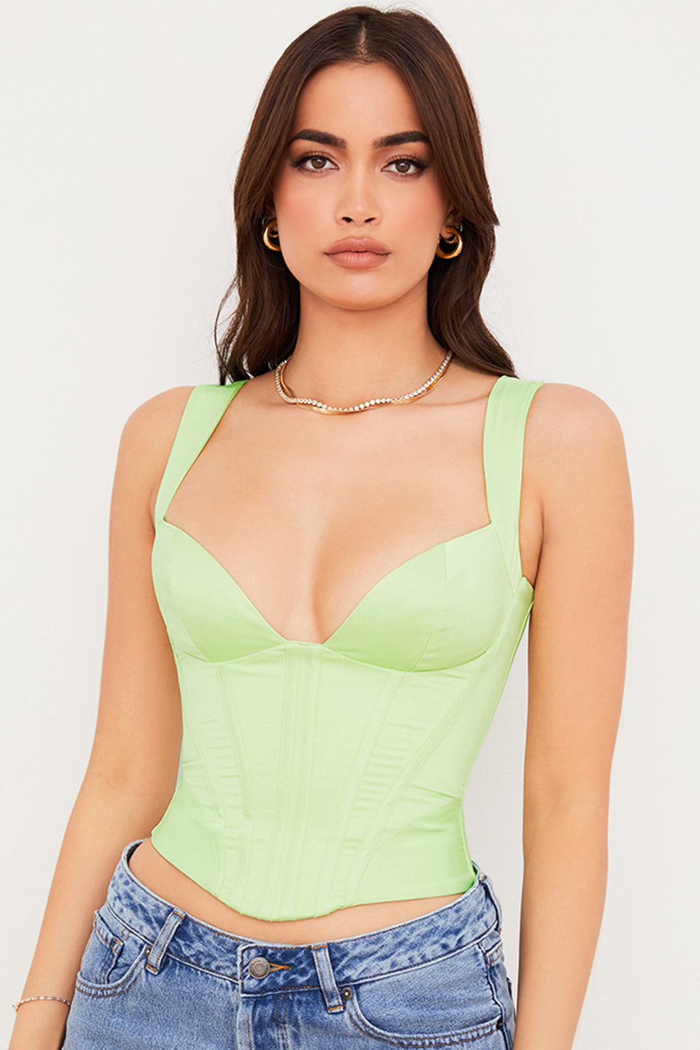 Corset en satin cristal