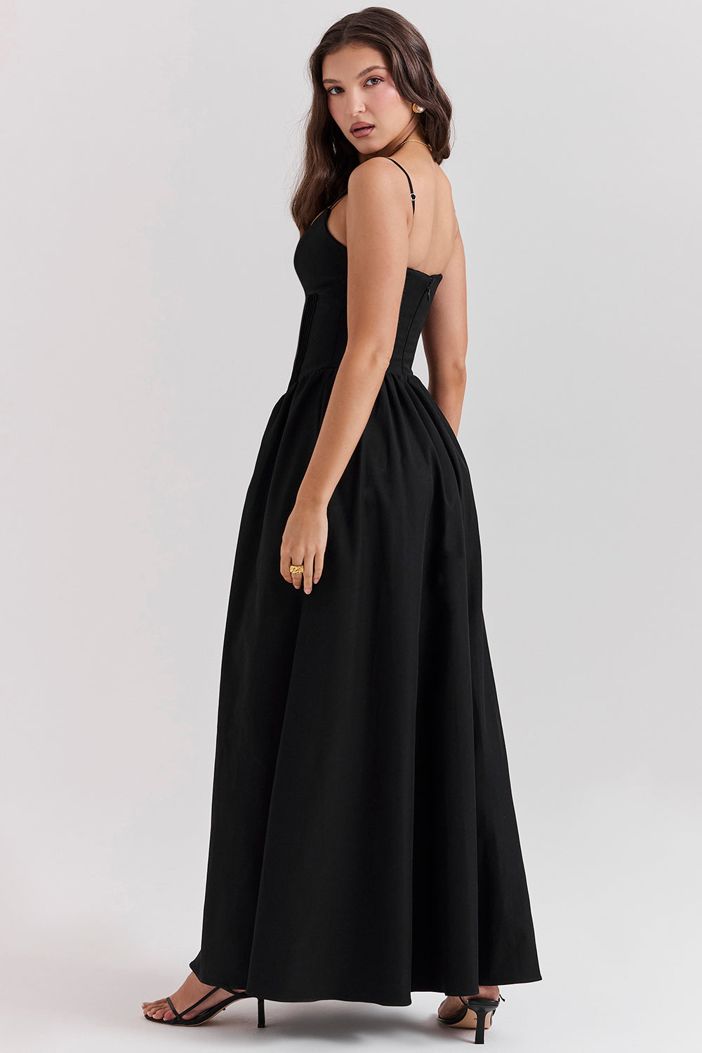 Robe longue corset noire