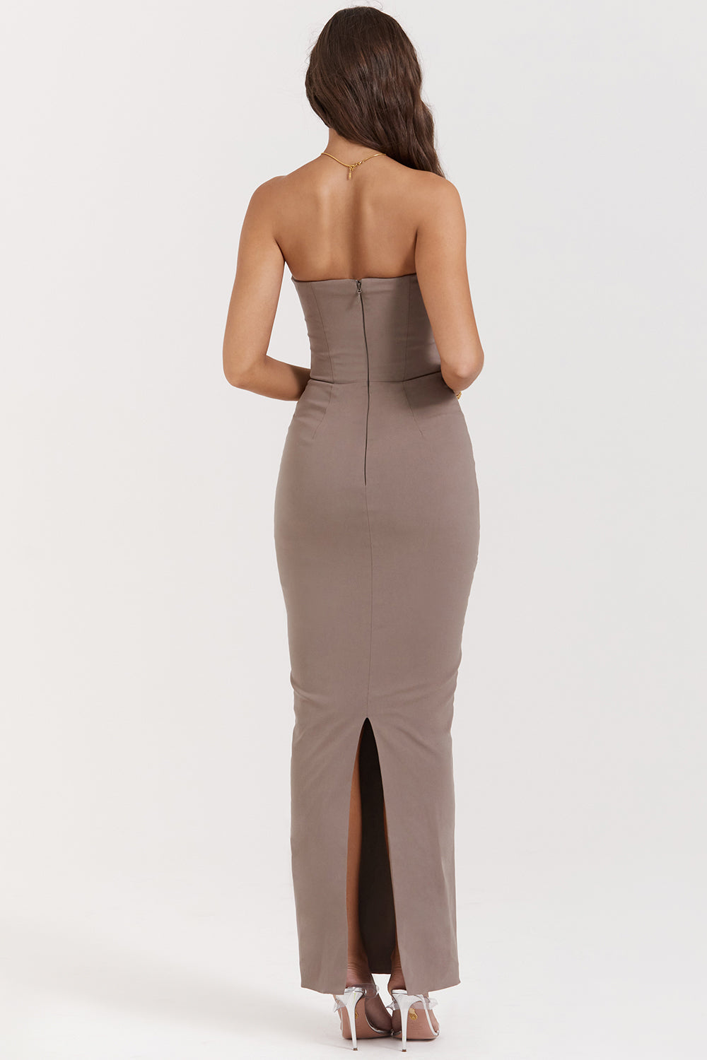 Robe longue corset sans bretelles