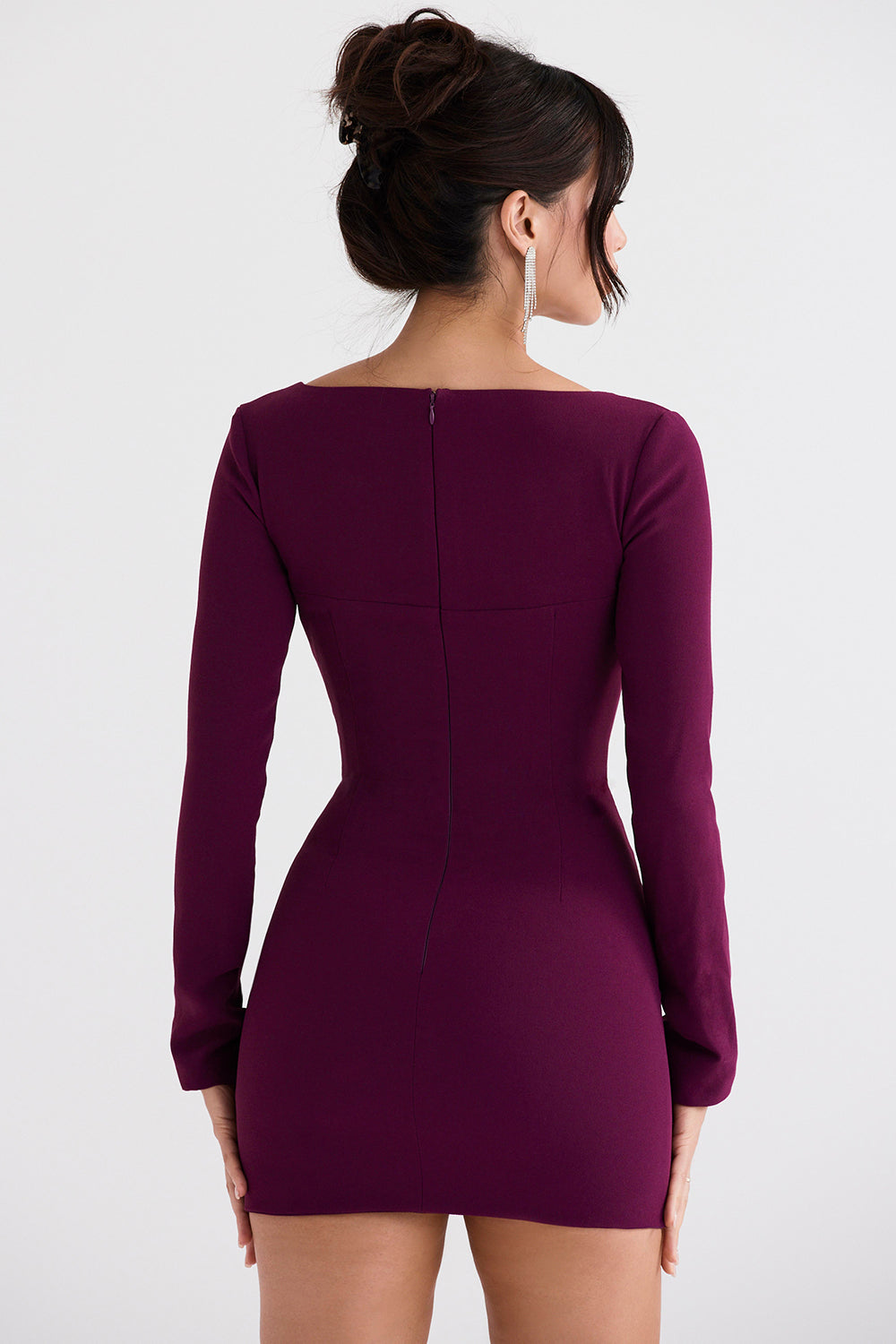 Robe corset coupe profonde Merlot