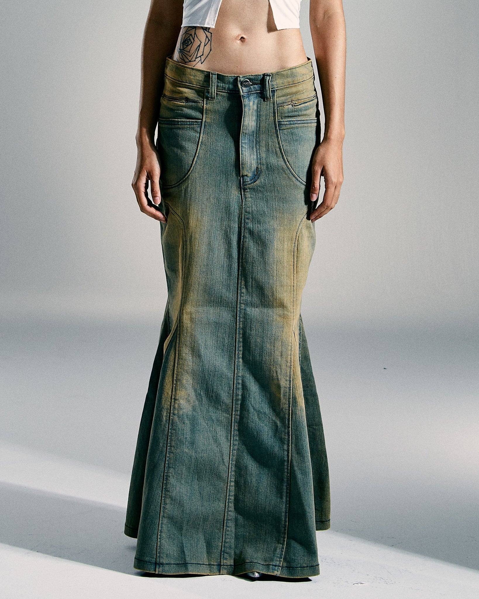 Jupe longue en jean