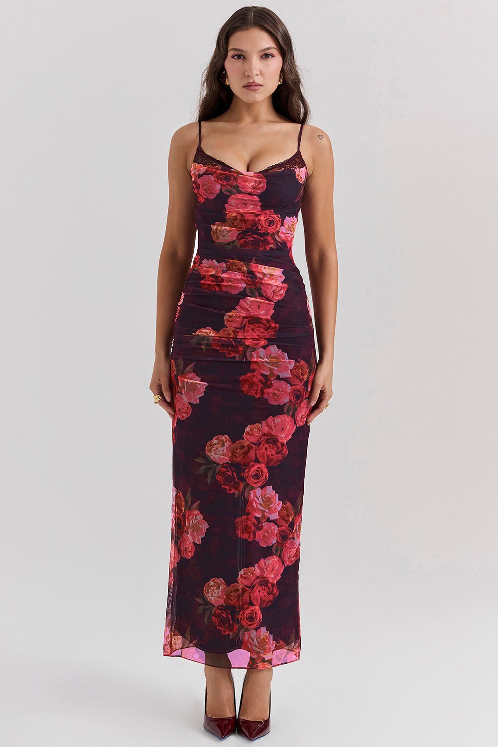 Robe longue fleurie romantique