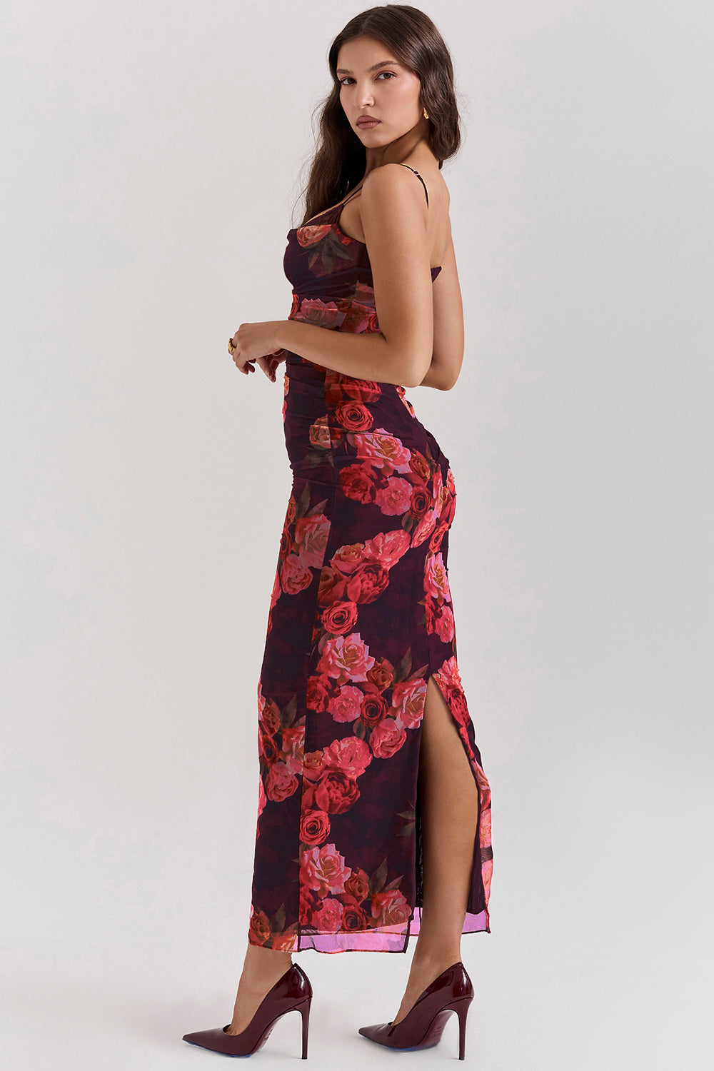Robe longue fleurie romantique