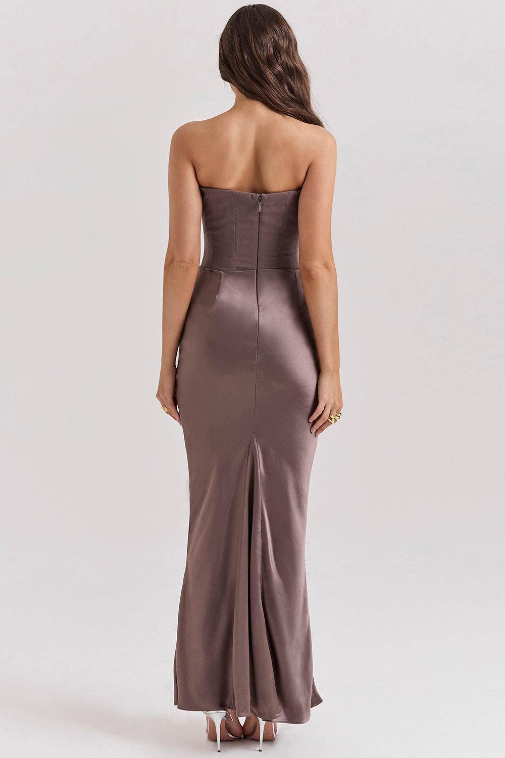 Robe longue corset sans bretelles