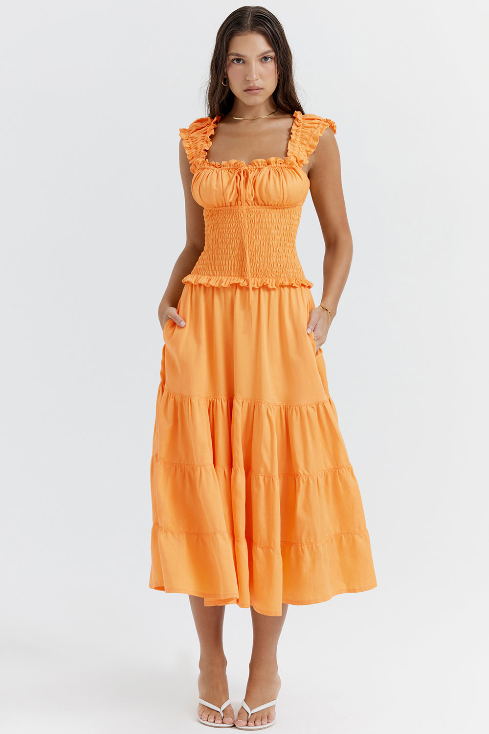 Robe d'été abricot