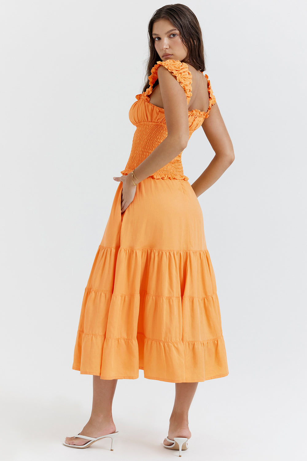 Robe d'été abricot