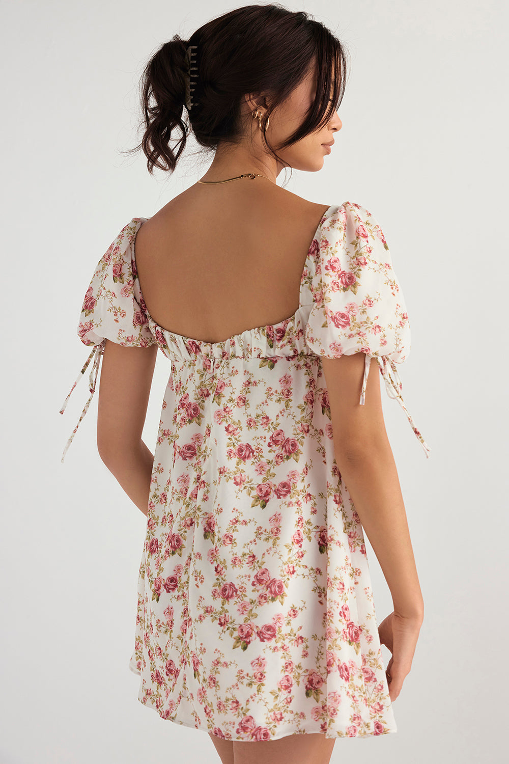Mini-robe à imprimé roses