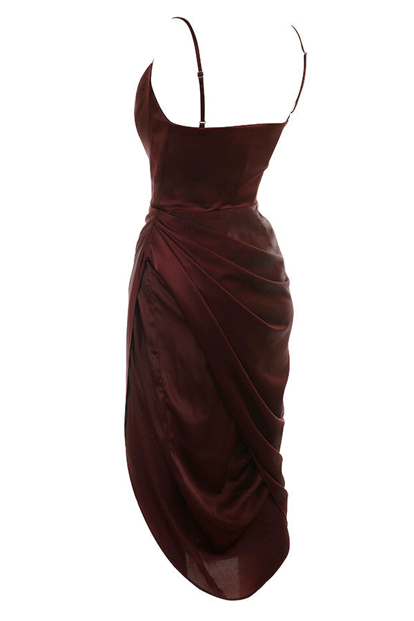 Robe corset balconnet en satin