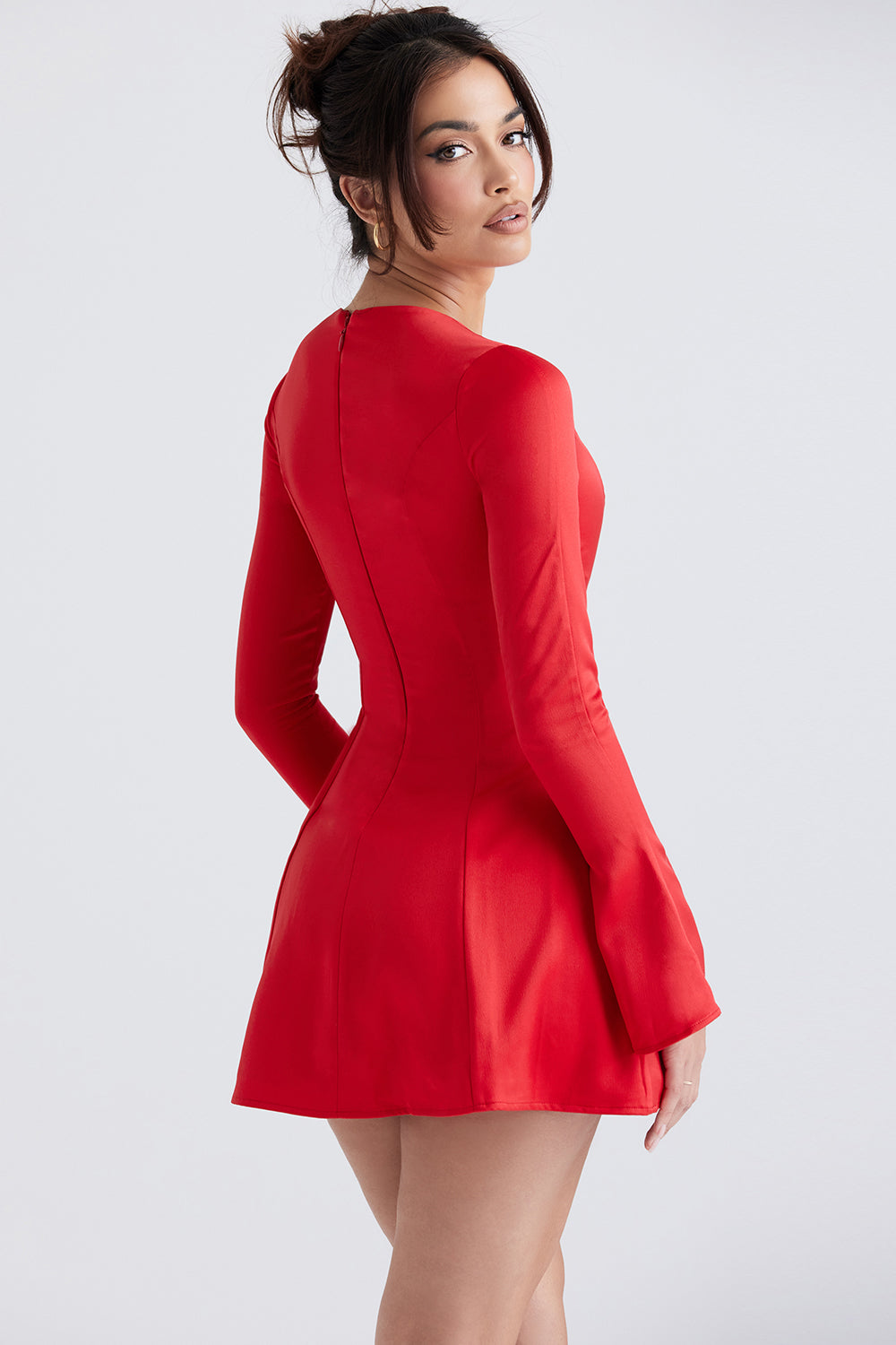 Mini-robe en satin rouge