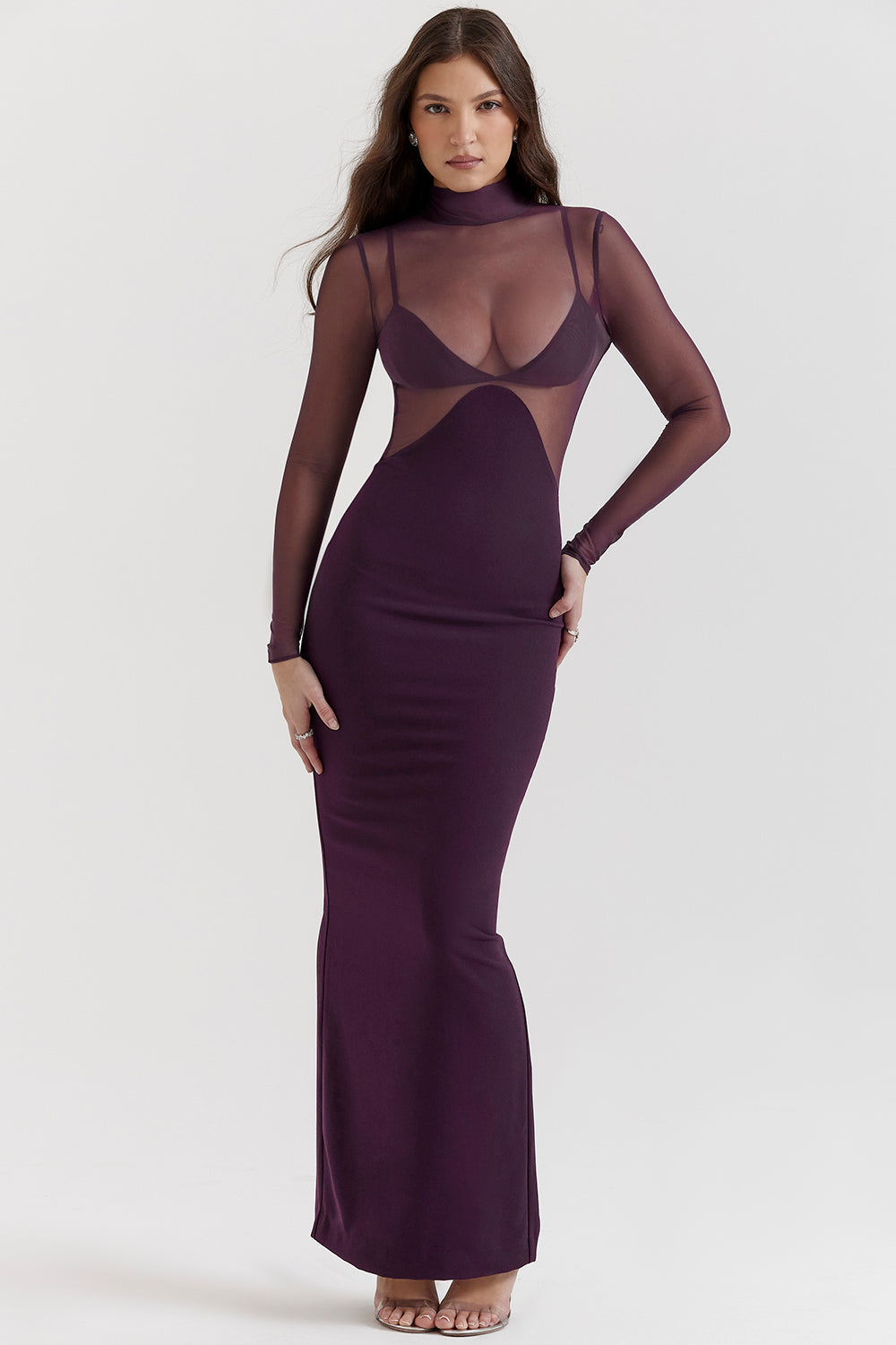 Robe longue raisin noir