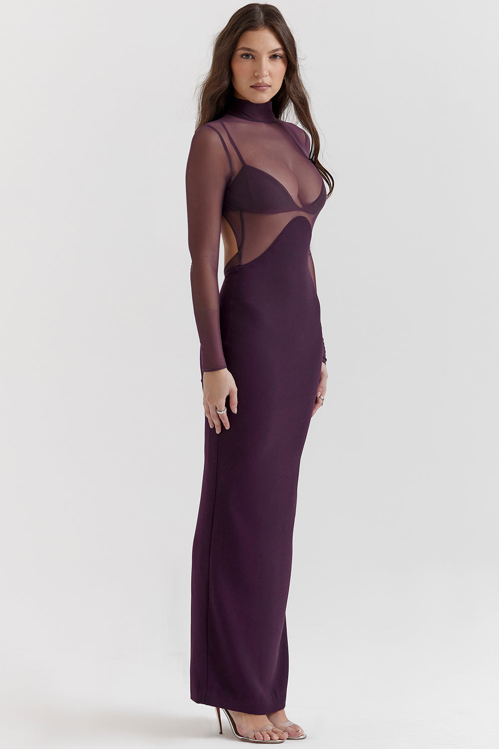 Robe longue raisin noir