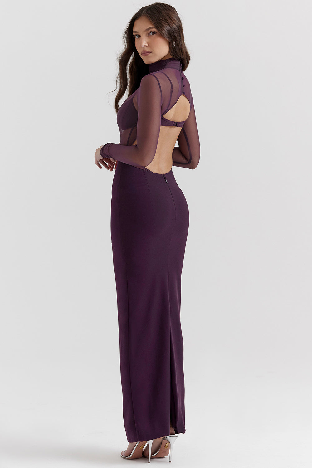 Robe longue raisin noir
