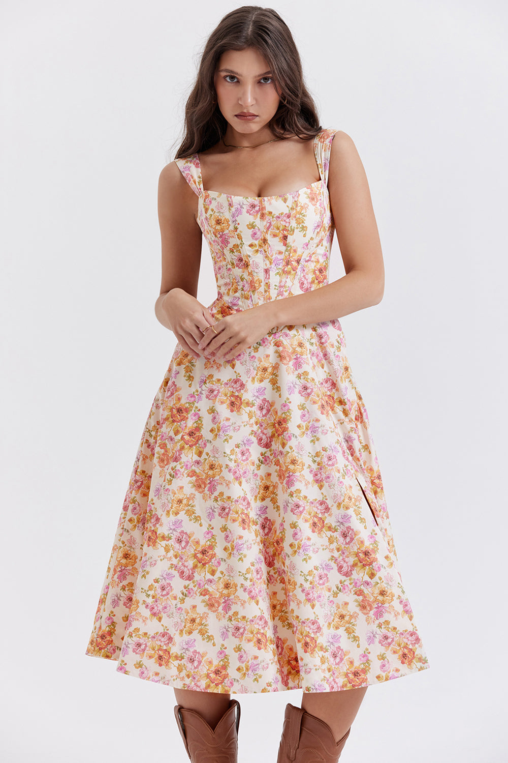 Robe d'été midi fleurie