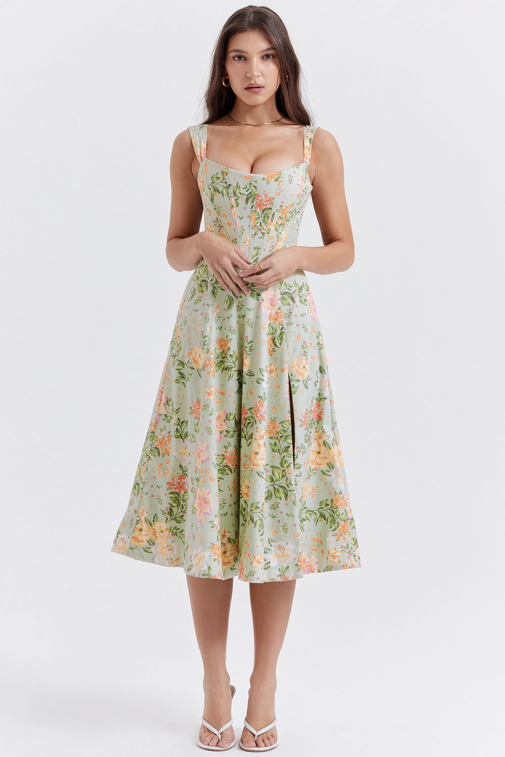 Robe d'été midi fleurie