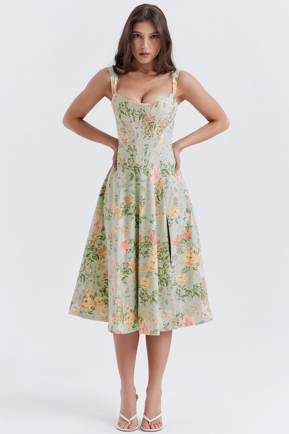 Robe d'été midi fleurie
