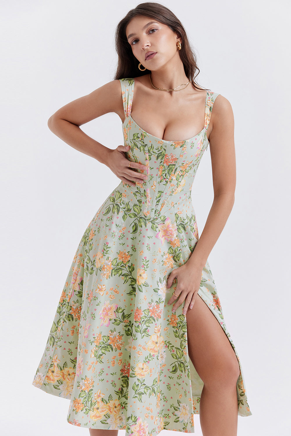 Robe d'été midi fleurie