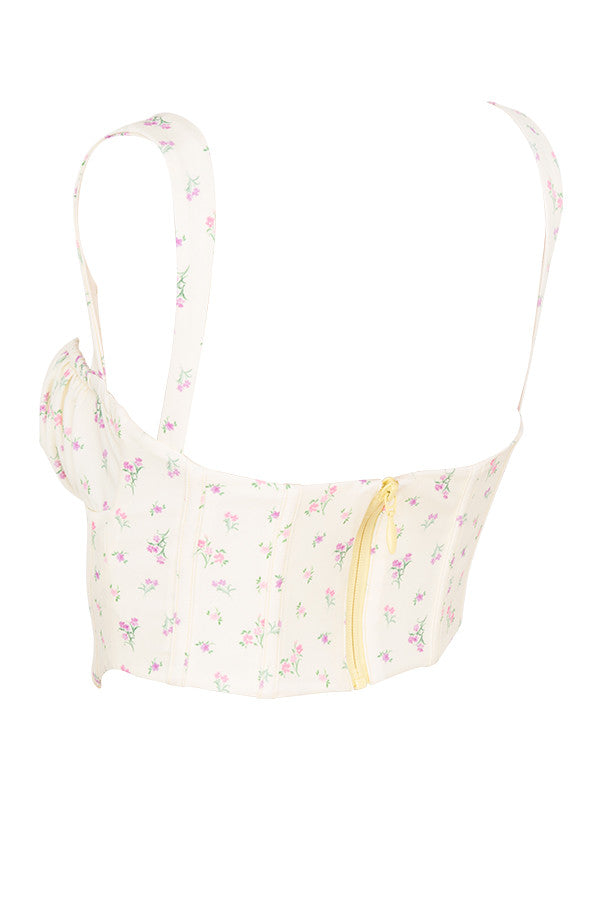 Corset fleuri jaune