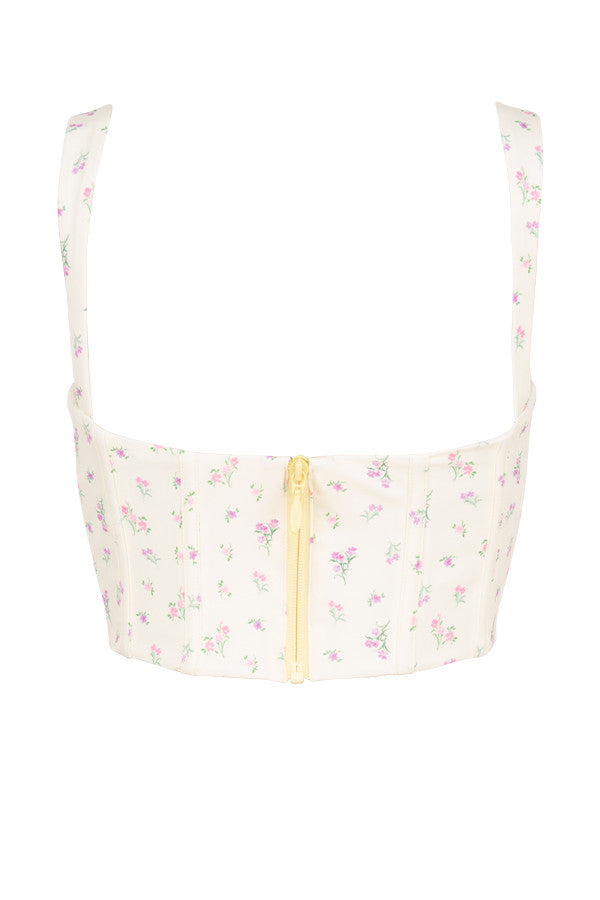 Corset fleuri jaune