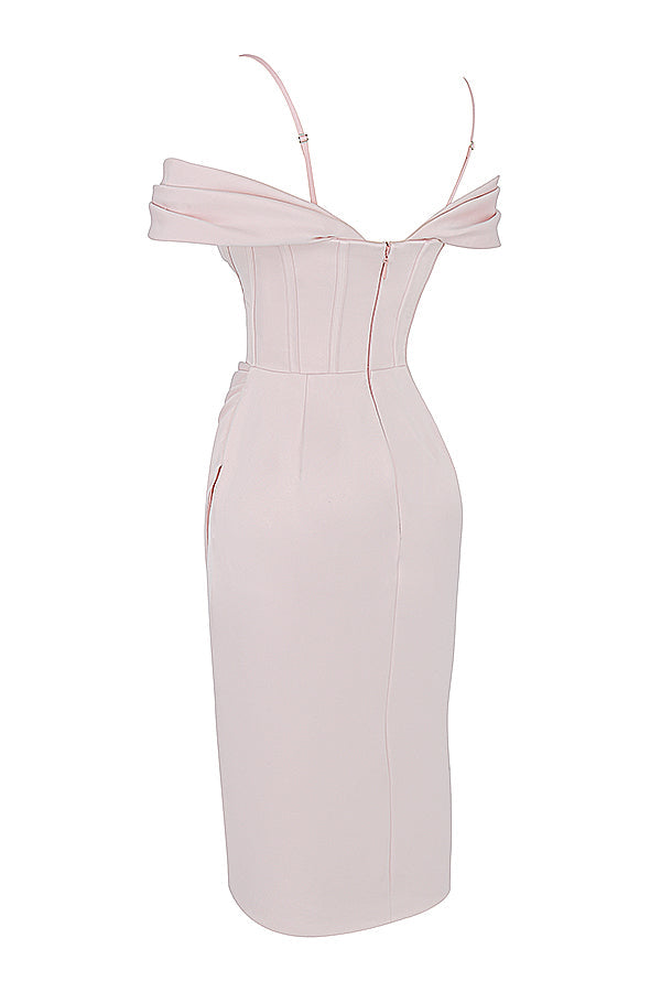 Robe corset à épaules dénudées rougissante