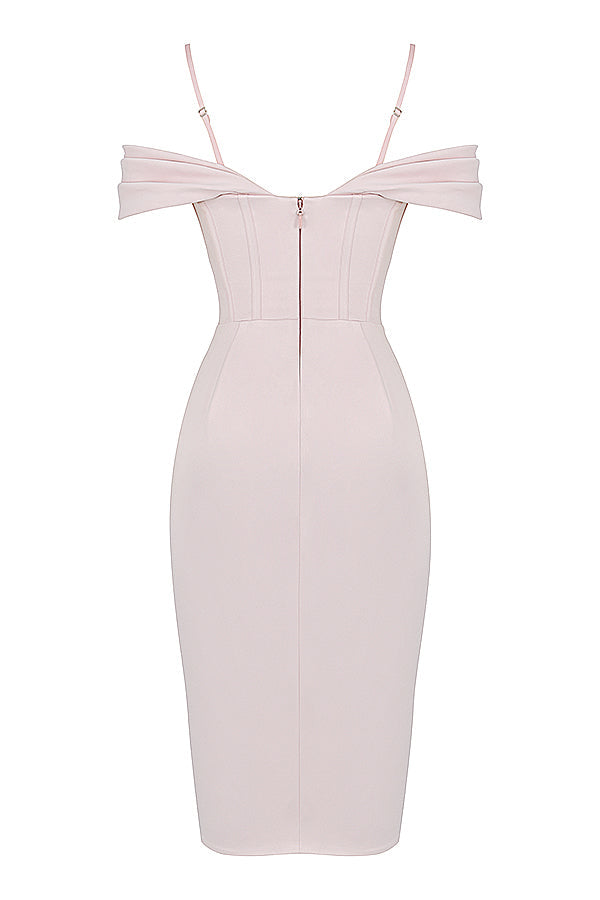 Robe corset à épaules dénudées rougissante