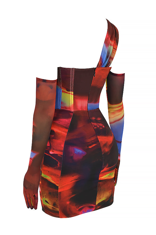 Mini-robe imprimée à découpes