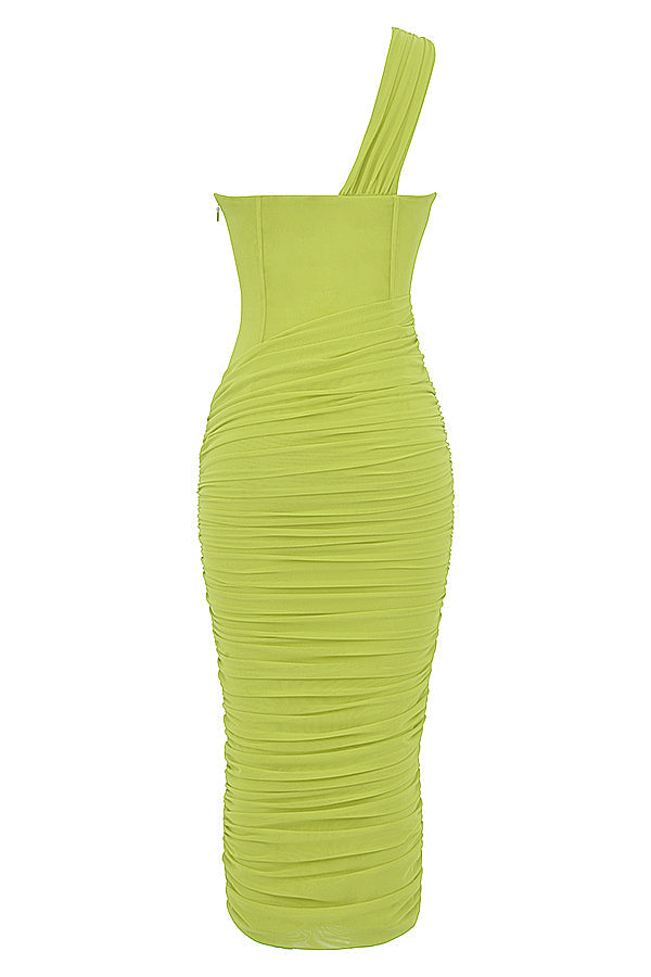 Robe midi asymétrique avec découpe